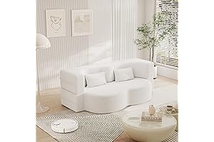 LUSPAZ Modern White Floor Sleeper Sofa