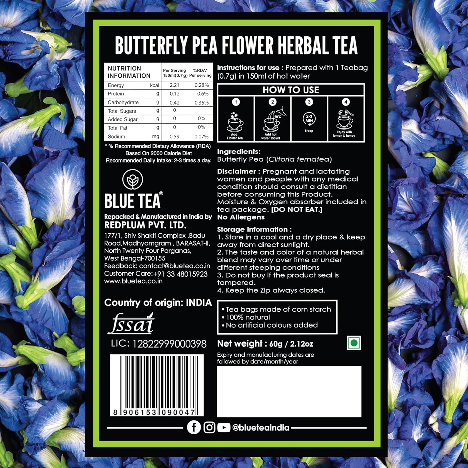 Buy Now Blue Tea - Butterfly Pea Flower Tea - 60Gm - 120+ Cups | Apa... 2 Buy Now Blue Tea - Butterfly Pea Flower Tea - 60Gm - 120+ Cups | Apa...