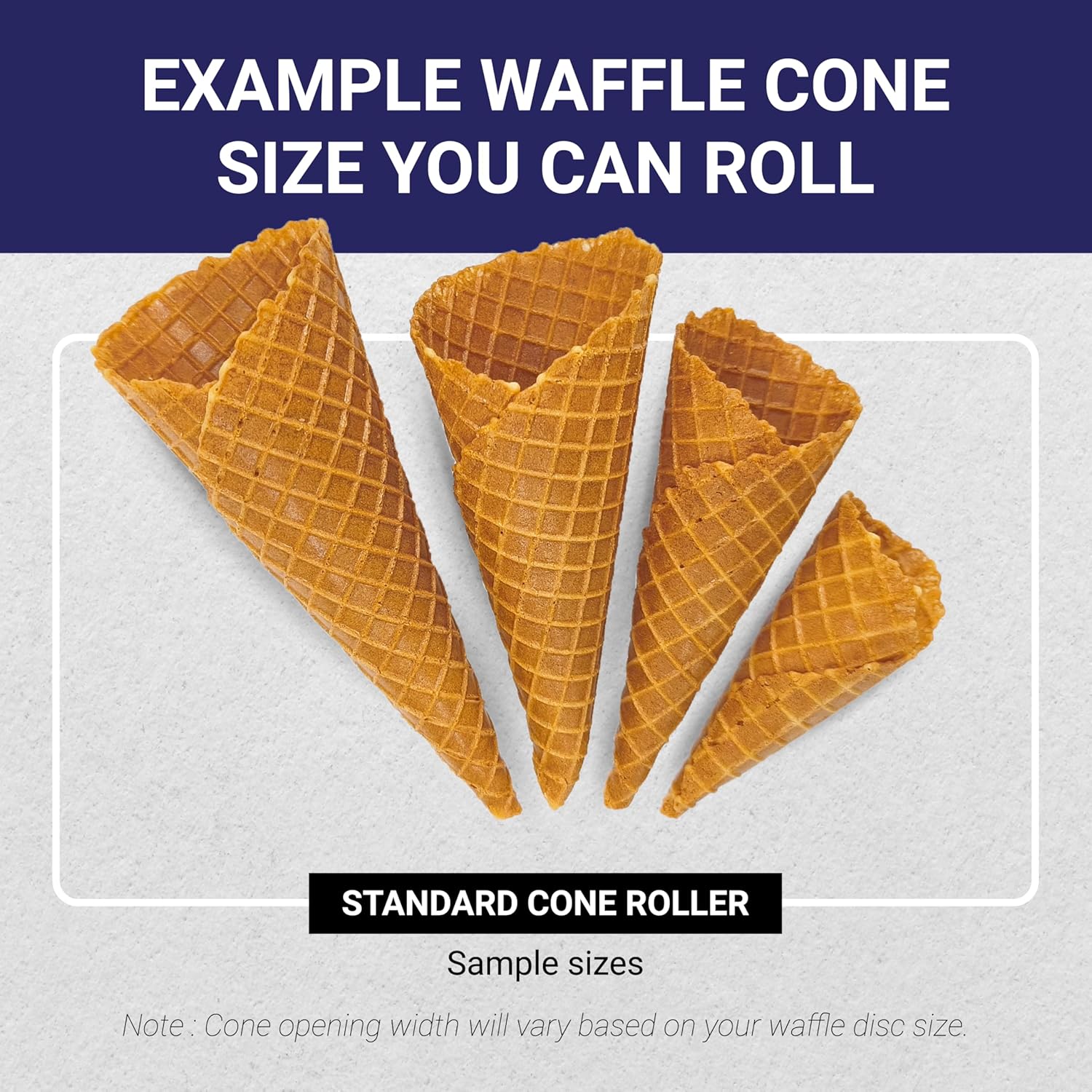 Professional Waffle Cone Roller Pizzelle Roller, Krumkake Cone Roller, Stainless steel, with Silicone sleeve (Standard size) | Amber Bake