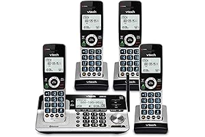 VTech VCS113-4 DECT 6.0 Cordless Phone System with Connect to Cell Bluetooth,...