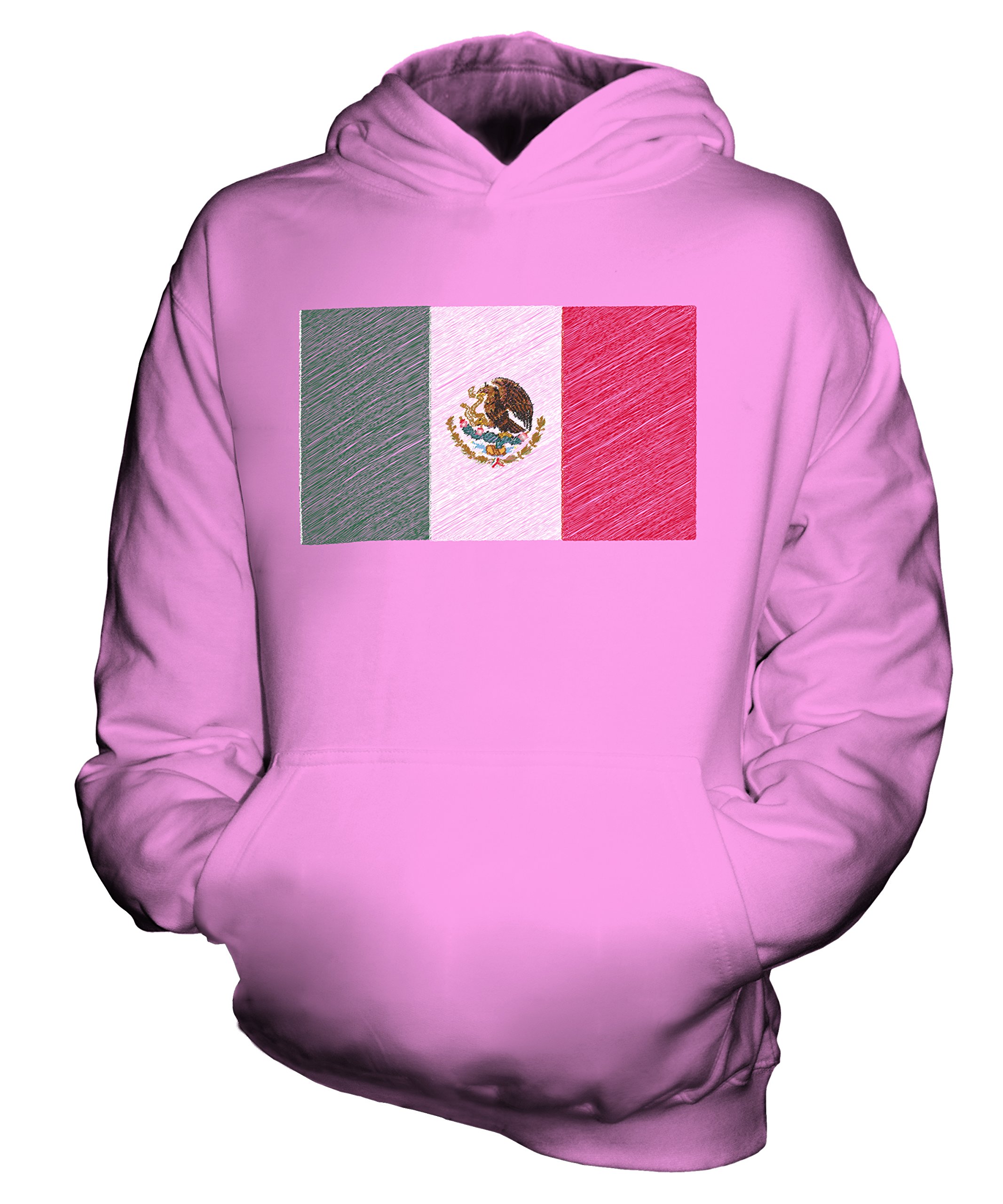 Candymix Messico Bandiera Scarabocchio Unisex Bambino Ragazzi/Ragazze Felpe con Cappuccio