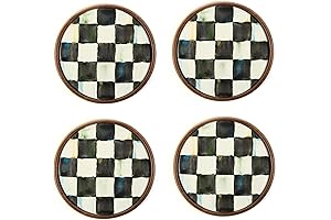 MacKenzie-Childs Courtly Check Checkered Coasters for Drinks