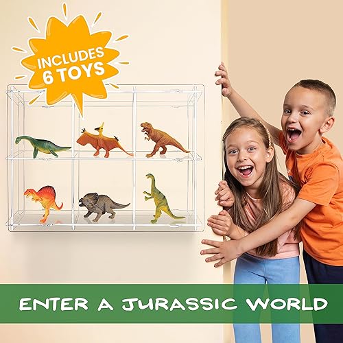 Miniatura 4 de W&O Dinosaur Discovery - Tienda de campaña para niños con luces LED, botón de rugido y 6 juguetes de dinosaurio, una extraordinaria tienda de