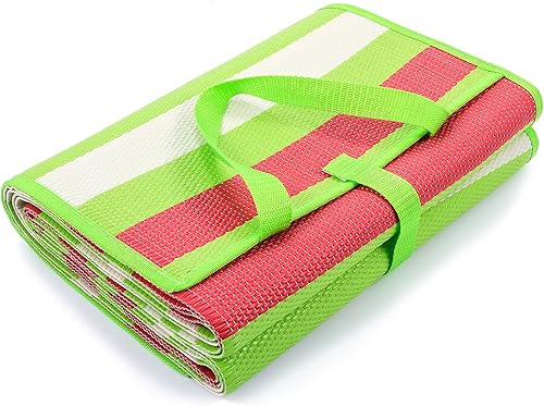 Miniatura 11 de Alfombrilla a rayas Camco con correa, Azul/Verde