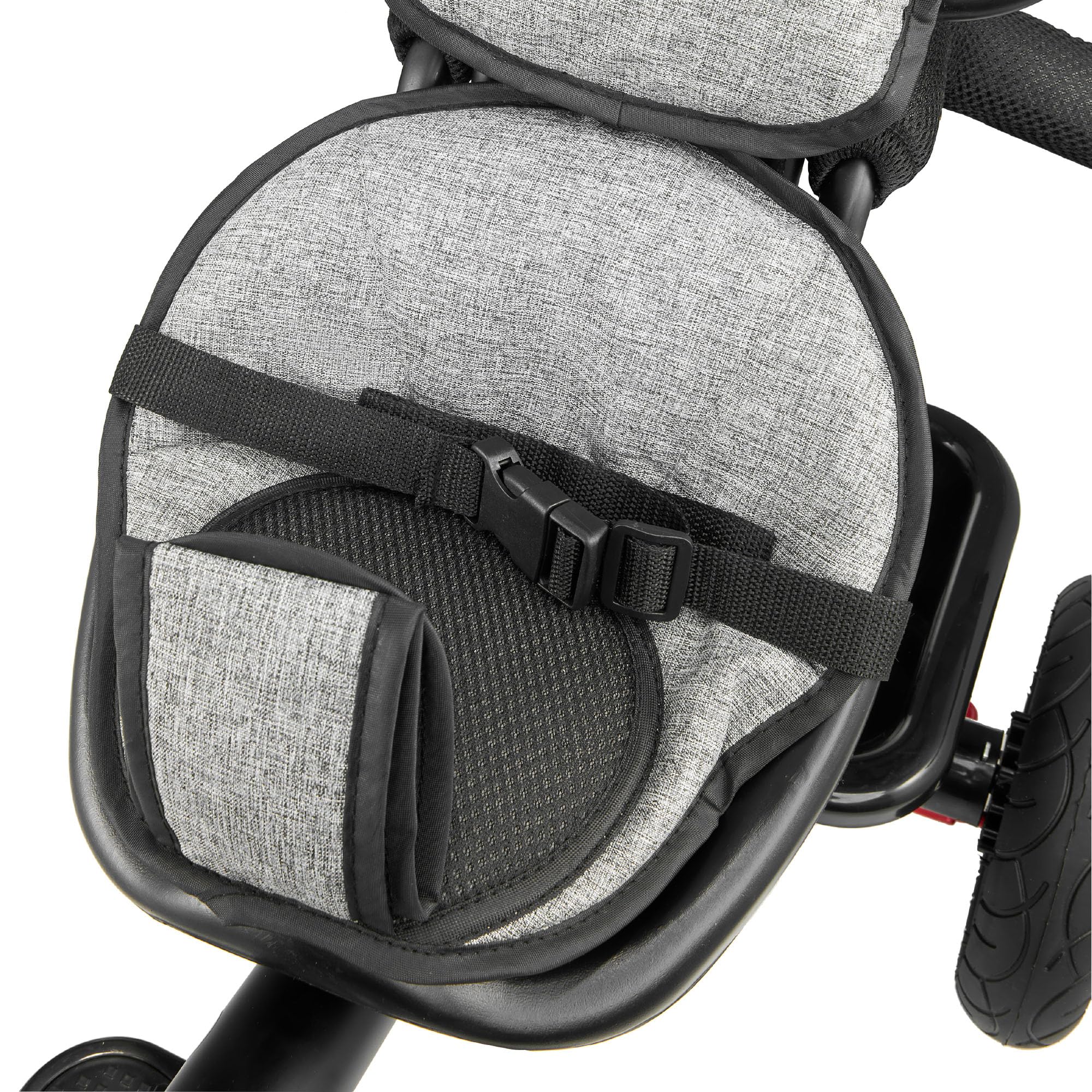 HyperMotion Triciclo Infantil con Manillar para Padres - Bici Bebé 1 Año Evolutiva hasta 20kg - Modelo Similar Kinderkraft con Barra de Empuje - Saltador Bebe Gris