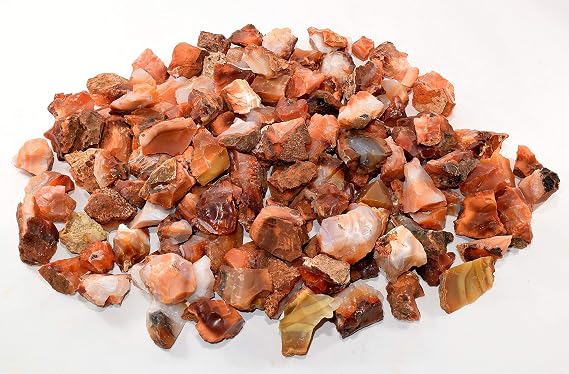 Red Orange Carnelian Agate Rough Stones Natural Crystal Mineral Gemstone Cabochons Rock Specimen Cabs - Madagascar (20PCS)
