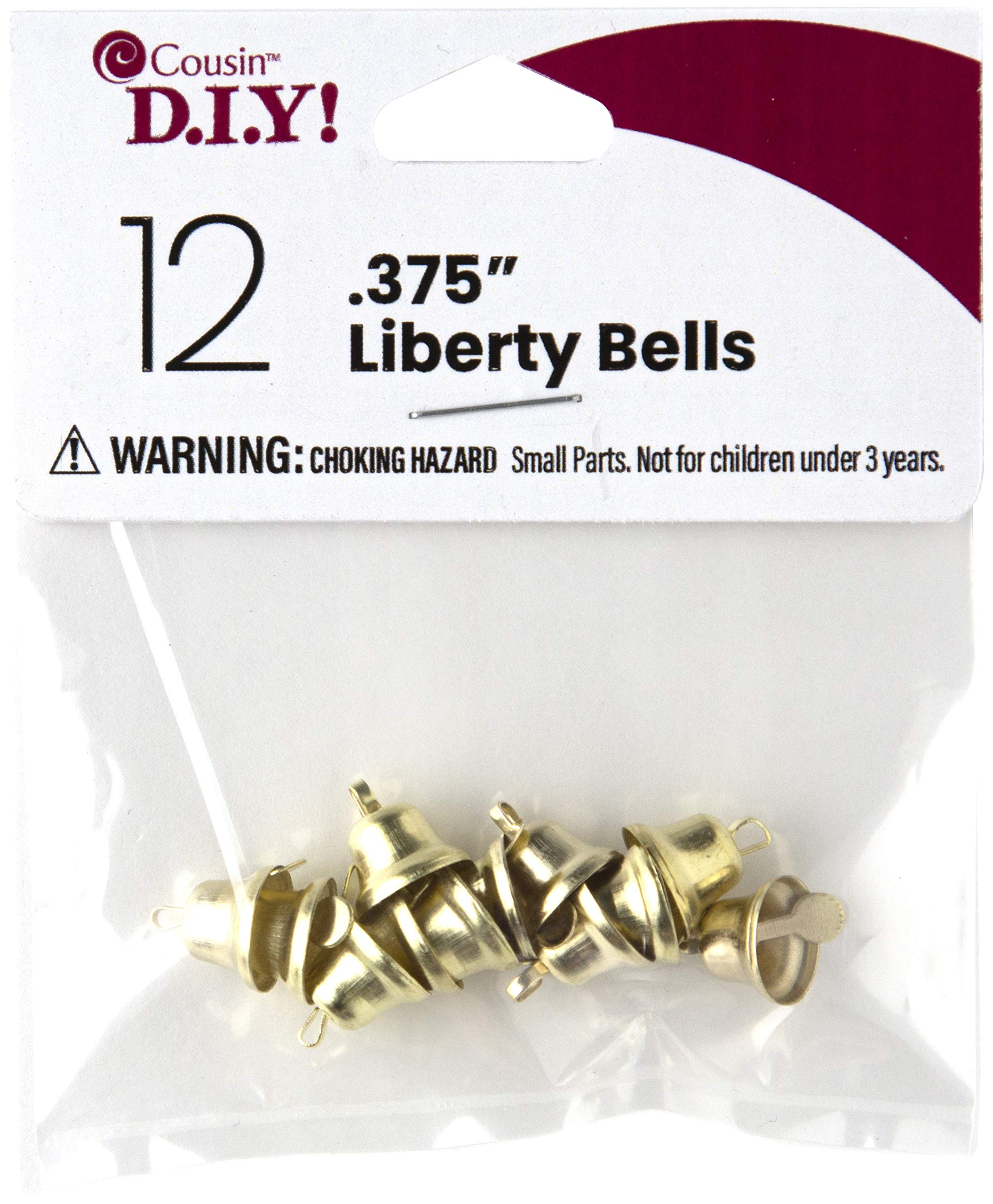 Cousin DIY Liberty Bells .375 Inch, 12 Pack, Silver