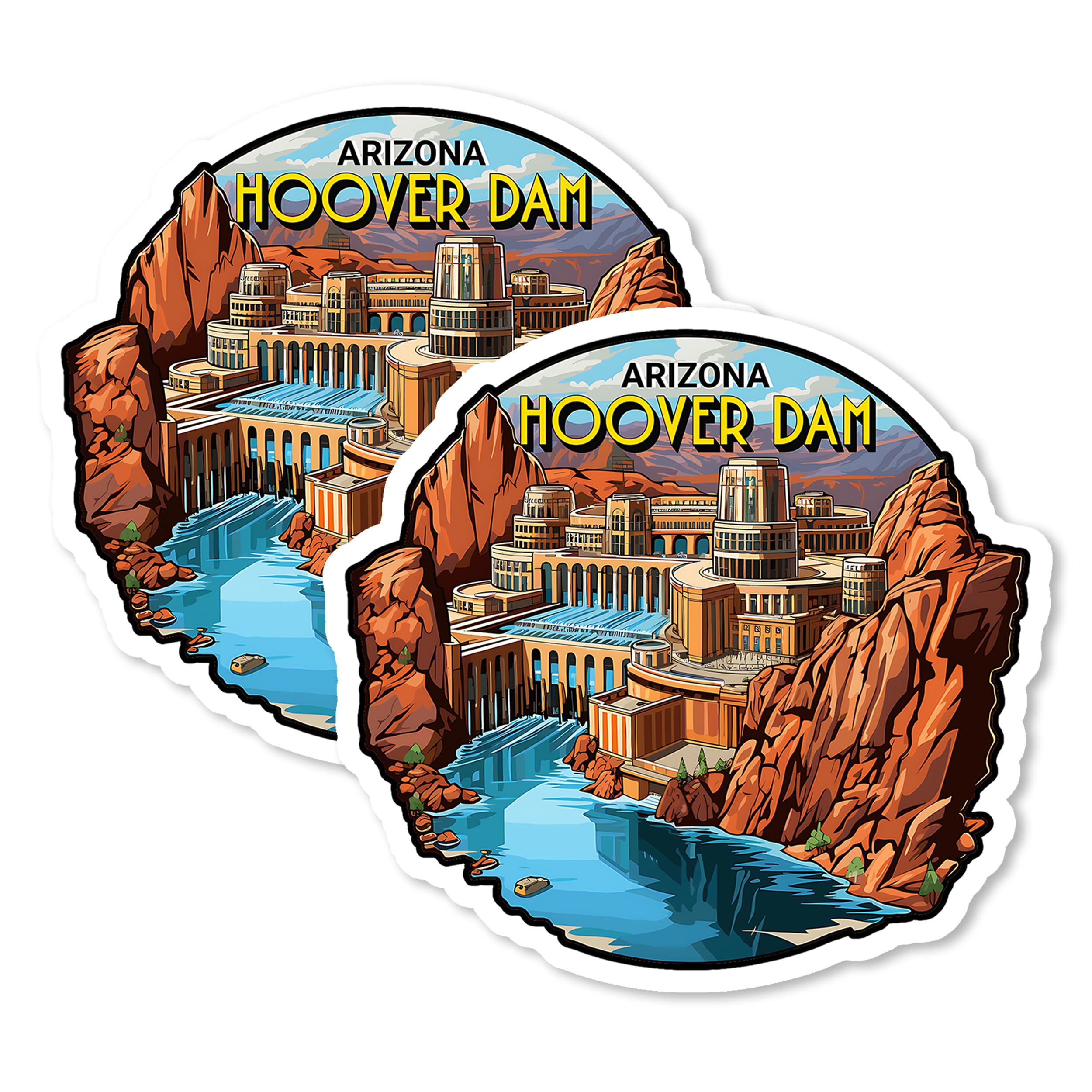 Lake Havasu Arizona Fridge Magnets 2-Pack - Strong Vinyl Travel Souvenir Magnets With Bridge Design