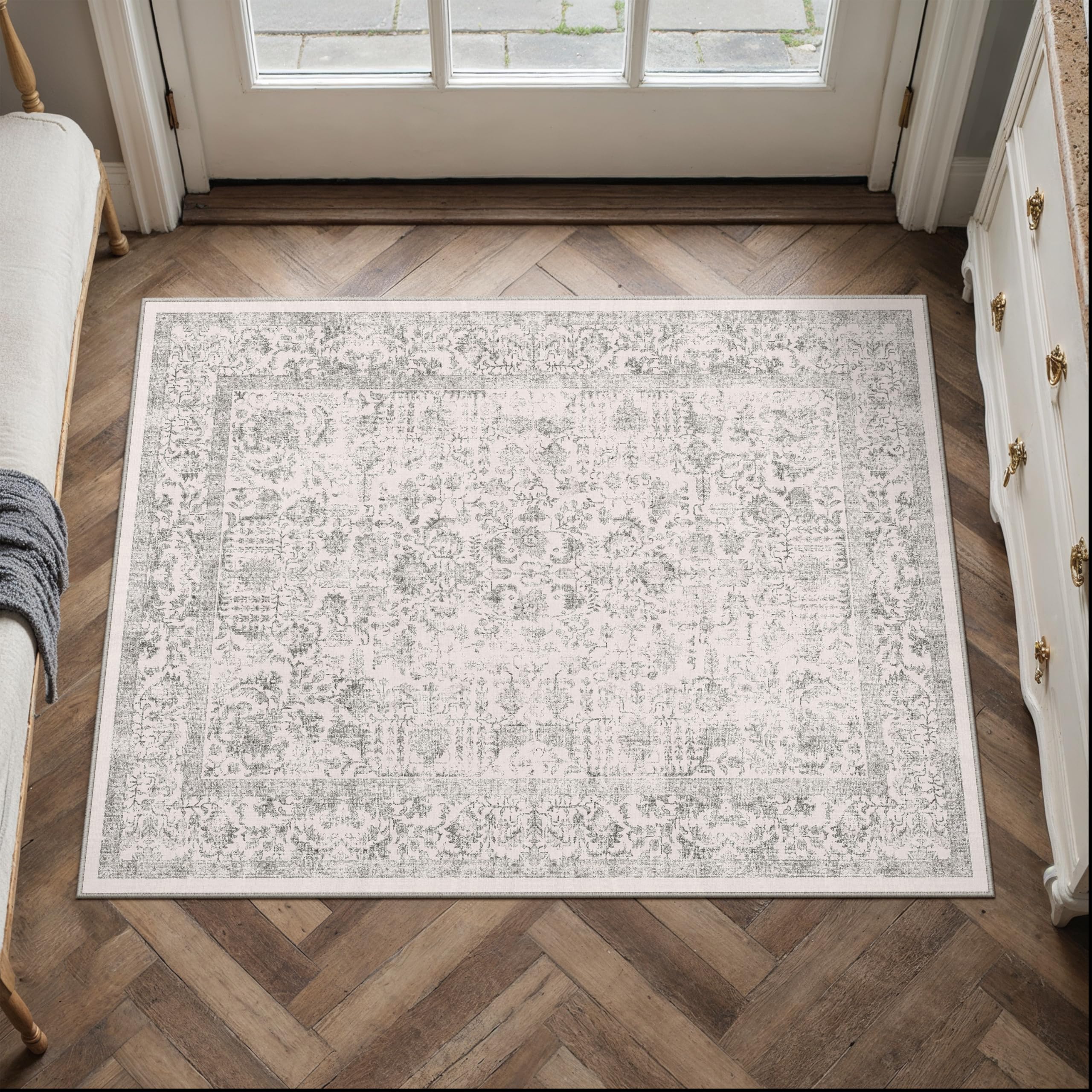 Amazon.com: PureCozy Gray Entryway Area Rug 2x3 Door Mat Machine