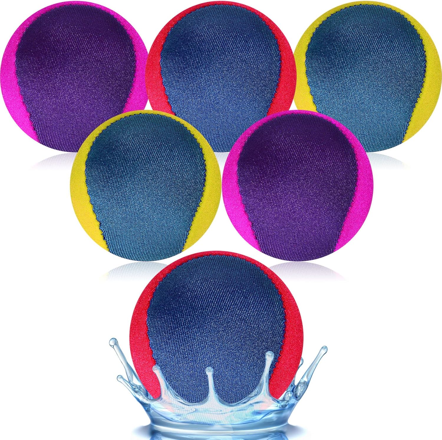 Seematn 6 Pcs Water Bounce Ball Water Skipping Balls for Pool 2 Inch Beach Bouncing Ball Pool Accessories Gift for Outdoor Games Swimming Activities(Bright Color)
