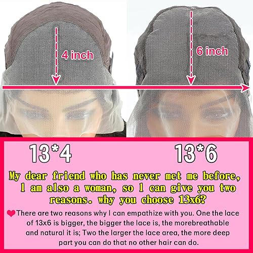 Miniatura 5 de ALSZIQIHR Pelucas de cabello humano rizado con encaje frontal HD de 13 x 6 pulgadas, prearrancadas con abuelitos, densidad del 180%, pelucas de