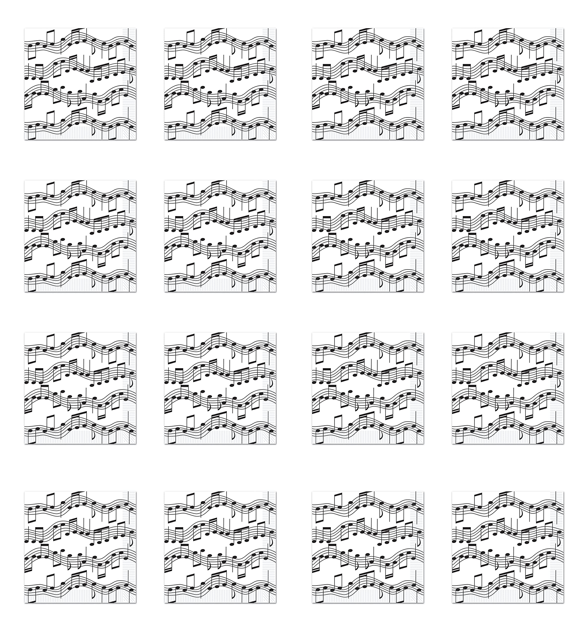 Amazon.com: Beistle 16 Piece Disposable Musical Notes Paper Lunch Napkins  1950's Rock and Roll Party Supplies Birthday Tableware, 6.5" x 6.5",  Black/White