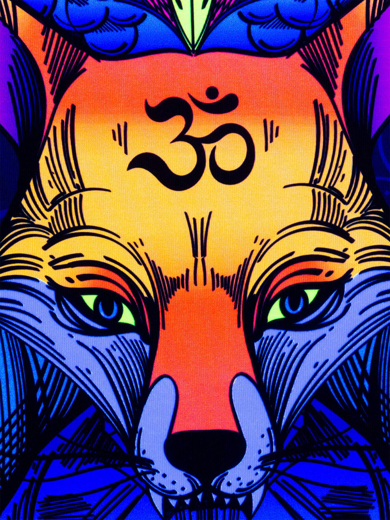 PSYWORK Stoffposter Mit Schwarzlicht-Effekt – Sentymo Animal Stack, 50x82 Cm, Fluoreszierend (Made In Germany)