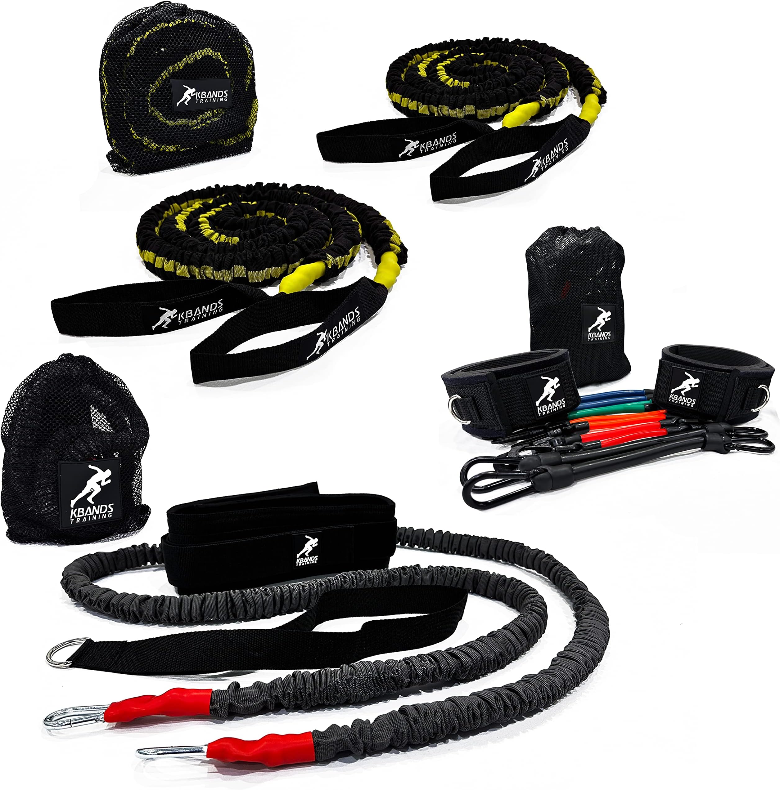 Kbands Elite Speed Training Kit - Kbands Leg Resistance Bands, Reactive Stretch Cord, Victory Ropes - Increase Speed & Agility with Resisted Sport Specific Drills