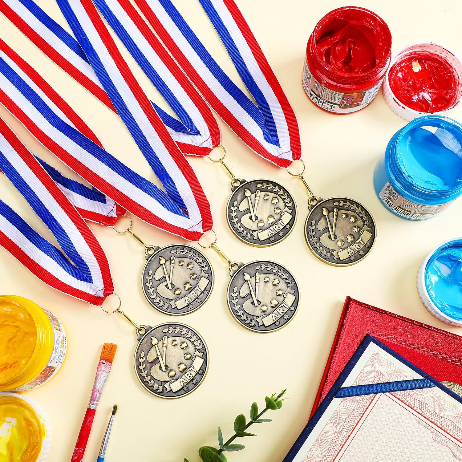 Quelay 30 Pcs 2'' Award Medals Bulk Gold Winner Medals with Neck Ribbons Metal Trophy Award Prize Gift for Tournaments, Competitions, Party, Kids and Adults
