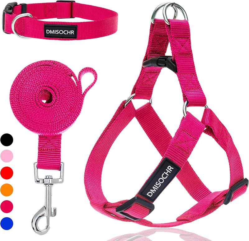 Peitoral Ajustável Tipo Cabresto para Cães com Guia e Coleira de Nylon IPRAVOCI