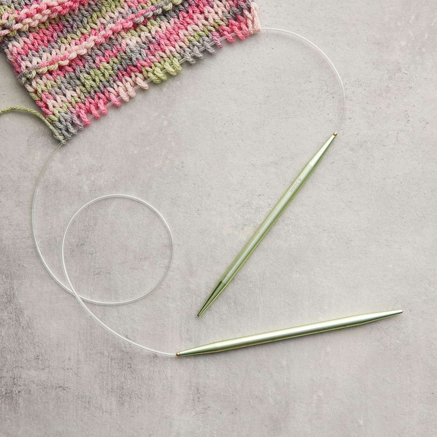 Loops & Threads 36" Plastic Circular Knitting Needles - US 10.5/6.5mm Knitting Needles for Yarn - 1 Pack