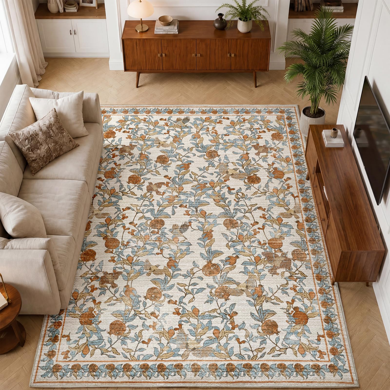 TOPICK Alfombra de Salón Albaricoque 200x280 cm, Pelo Corto Antideslizante