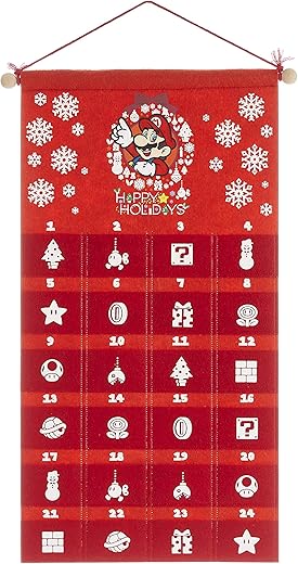 Super Mario Advent Calendar 2023 with Mario Toy, 24 Days Nintendo Christmas...