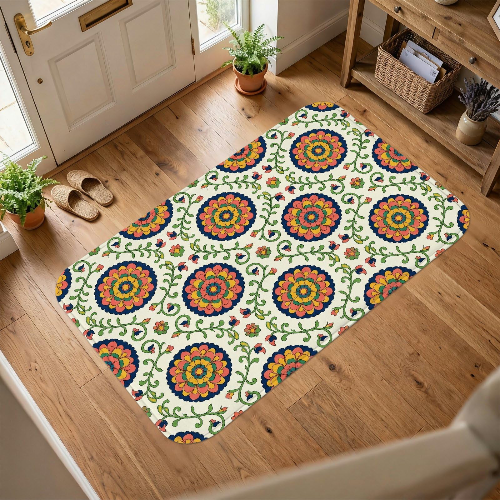 Tapis bohème de chevet et salle de bain en éponge douce pour réchauffer vos matins