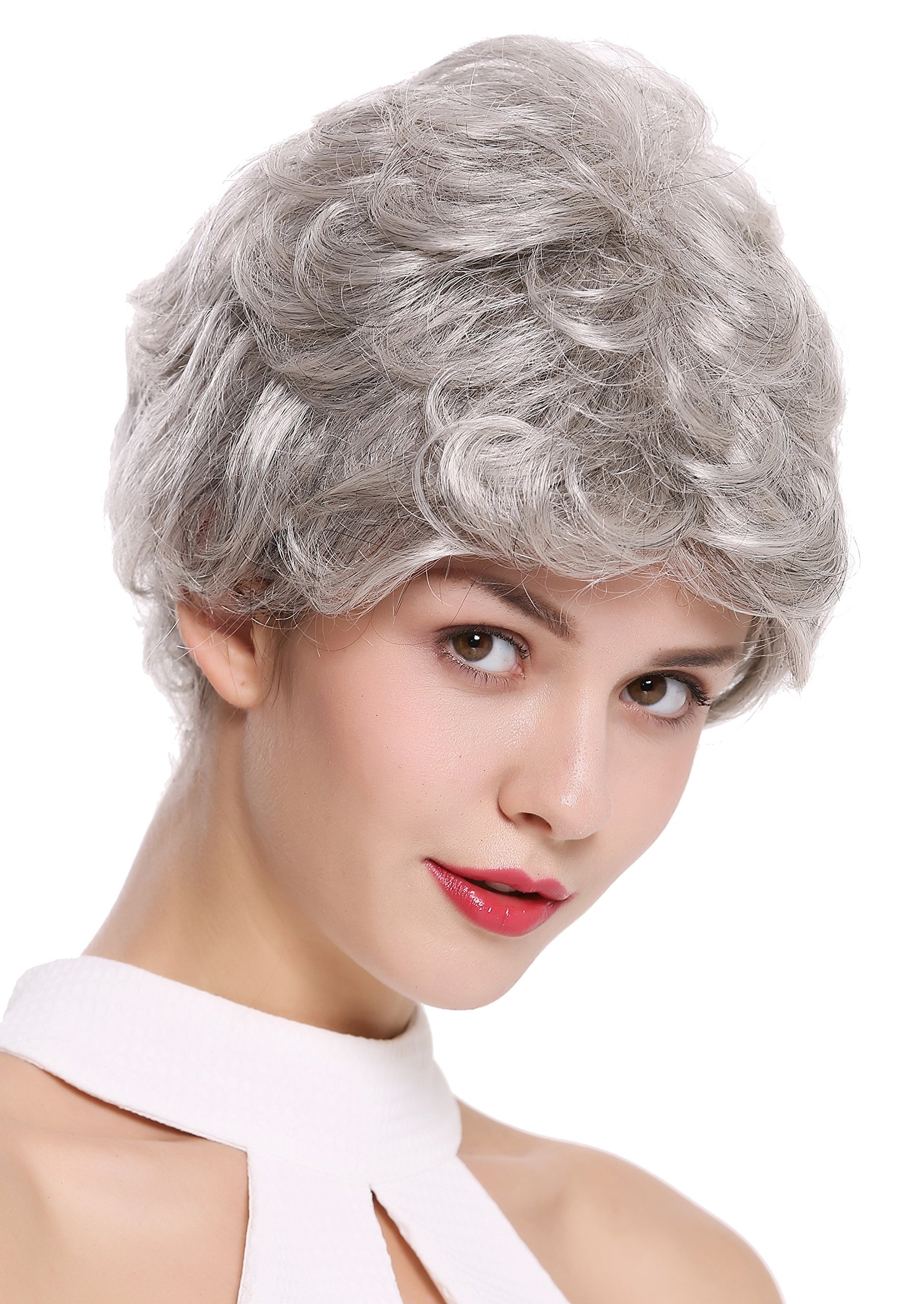 WIG ME UP - DW2339-51 Lady Gents Men Quality Wig short slight wave wavy silvery gray, Silver gray (51), Length: approx. 25 cm - Image 2