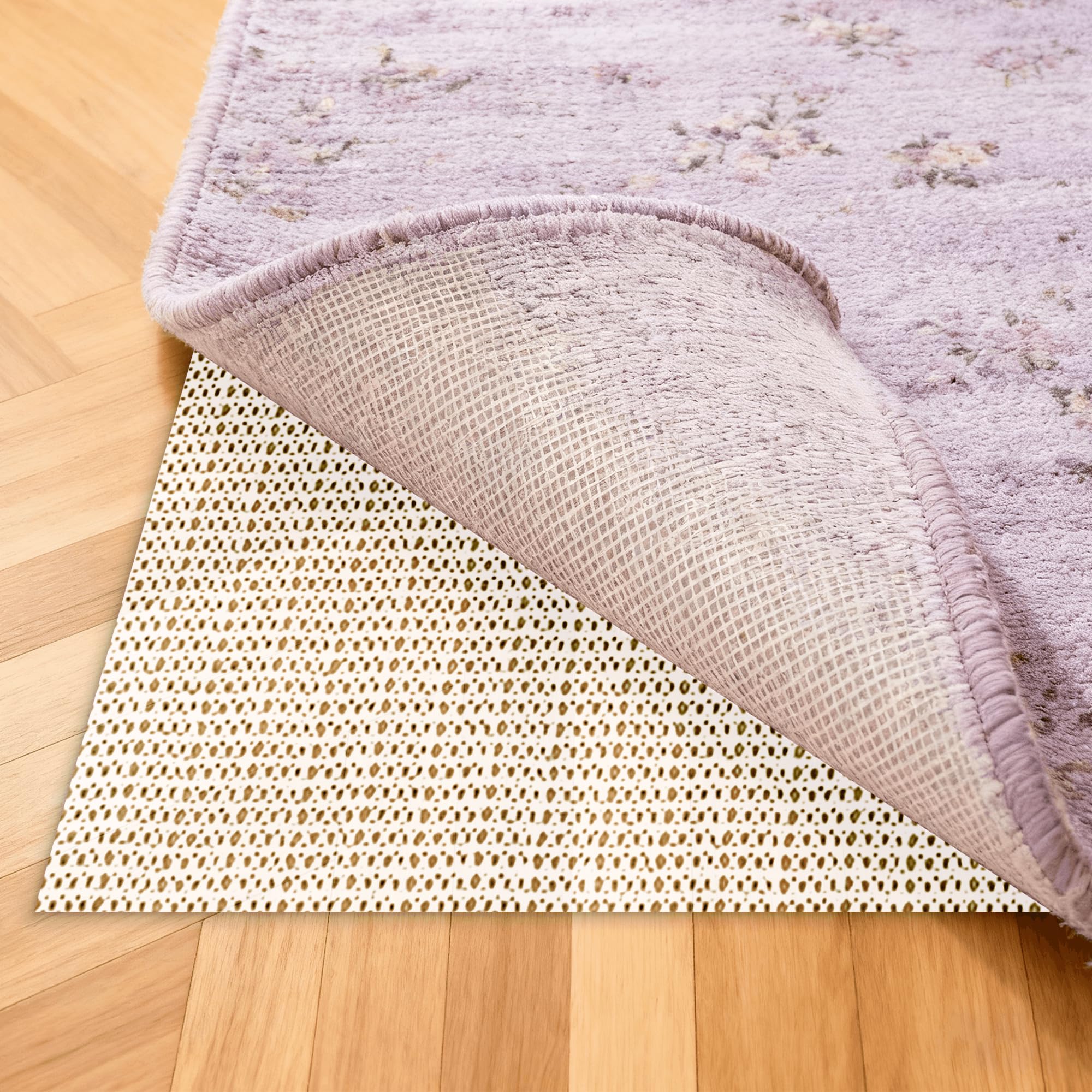 Tapis Antidérapant 230 x 110 cm Anti Dérapant Doublure D'Étagère de Tiroir Découpable Multifonctionnel pour Tapis Feuilles Canapés Nappes Tiroir, Blanc cassé
