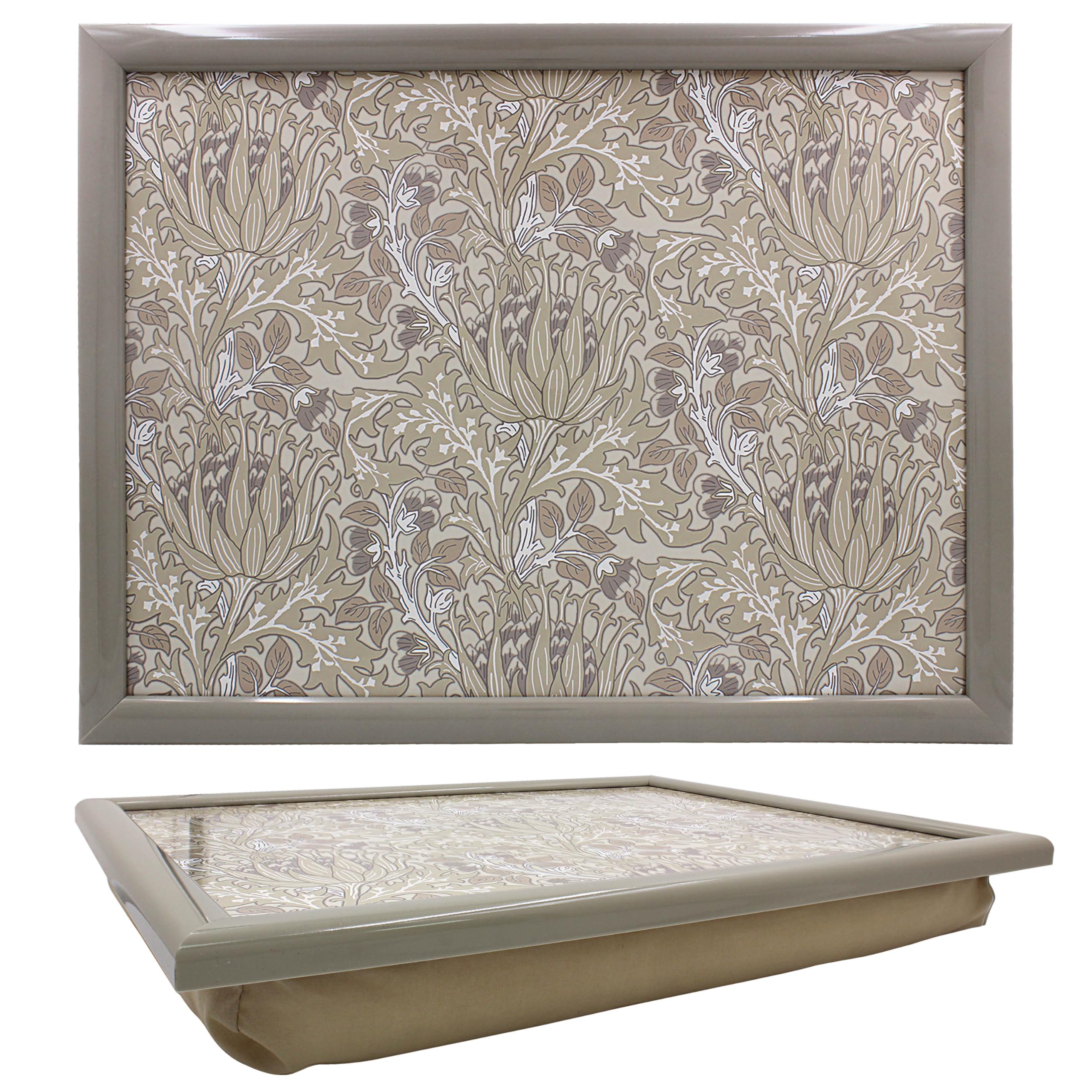 The Leonardo Collection William Morris Artichoke Laptray | Elegant Bean Bag Cushion Lap Tray For Eating, Reading & Working | Non Slip Serving Tray For Food, Snacks & Drinks | Stylish Home & Kitchen Ac