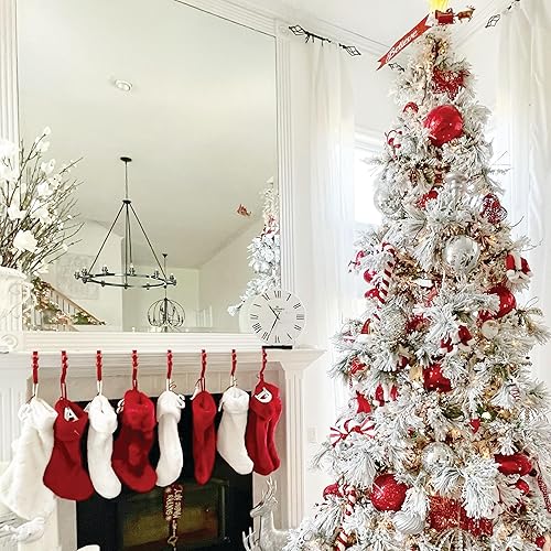 Miniatura 11 de Fraser Hill Farm - Árbol de Navidad, pino aterciopelado nevado, 10 pies LED doble multicolor y blanco cálido,Iluminación de cadena LED blanca