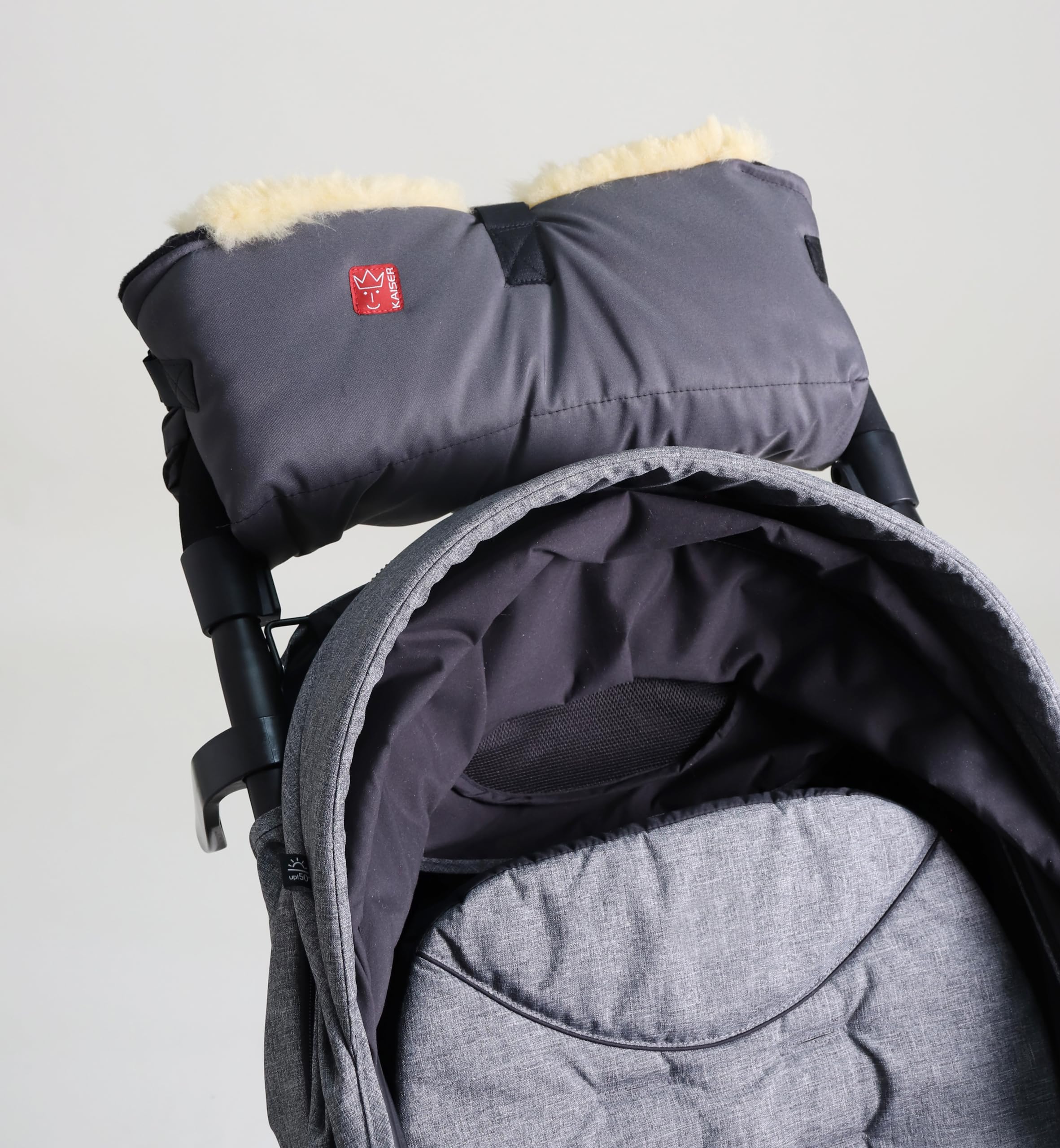 Kaiser 6573224 Handwärmer Big Double Anthracite Lammfell Medizin