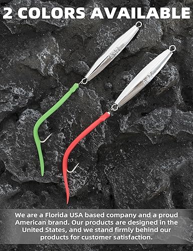 Miniatura 6 de BLUEWING Diamond Jig - 1 plantilla de pesca de agua salada con cola de tubo dividido y gancho de acero inoxidable de 1 onza2 oz3 oz4 onzas