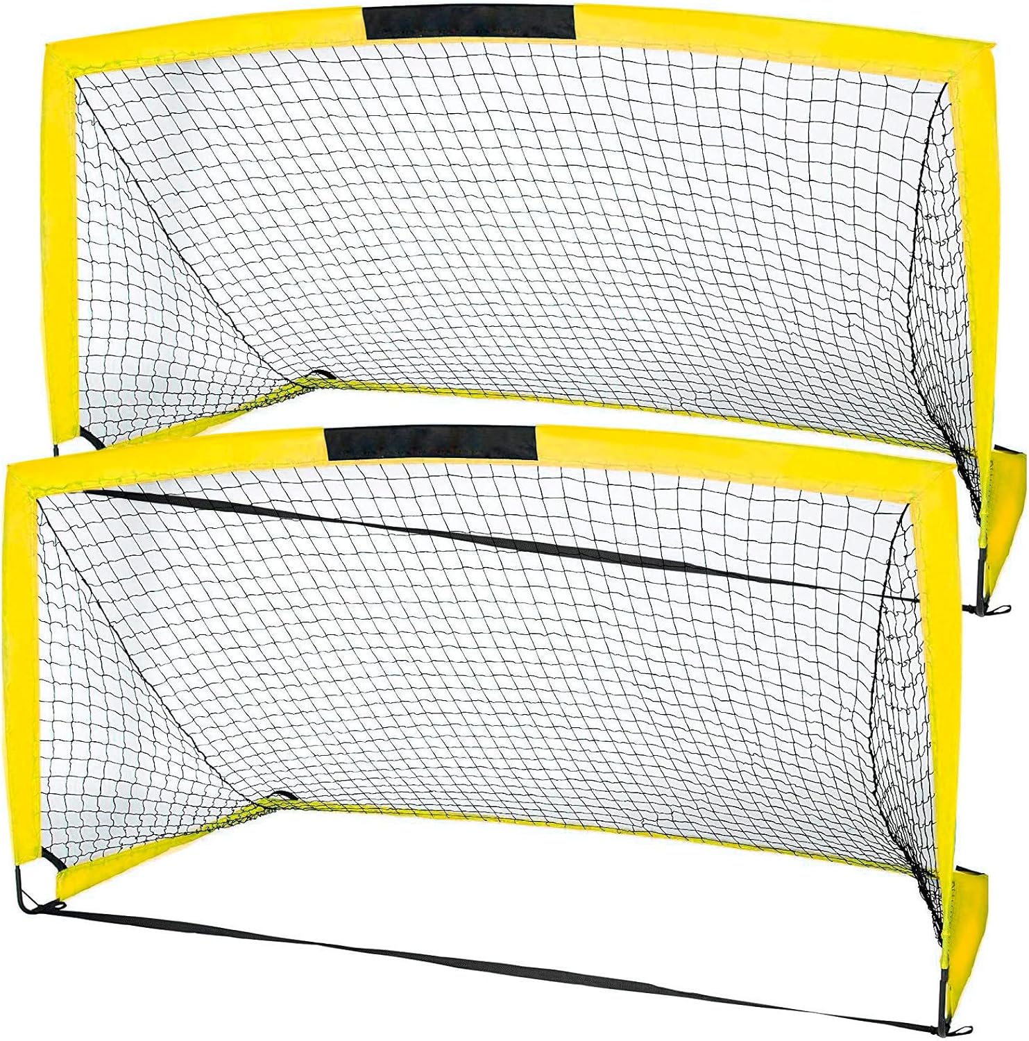 Soccer Goals, Set of 2- Size 6'x4' Portable Foldable Soccer Nets with Carry Bag for Games and Training for Backyard for Kids and Teens(Yellow) : Sports & Outdoors