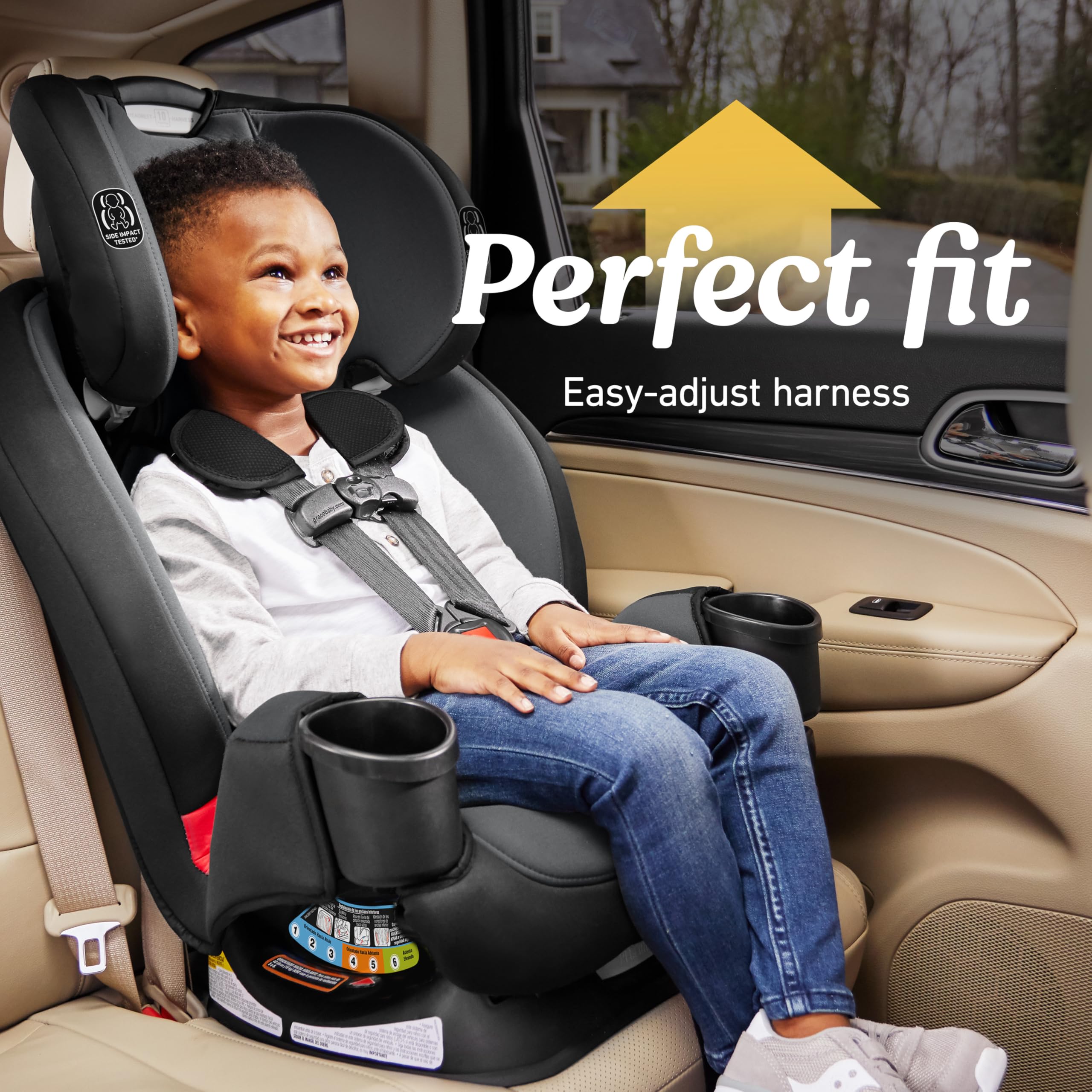 Graco® TriRide 3-in-1 Convertible Car Seat - Highback Booster, Forward & Rear Facing Modes, Suitable from Newborn to Preschooler, Perfect for Long Journeys in Redmond Color