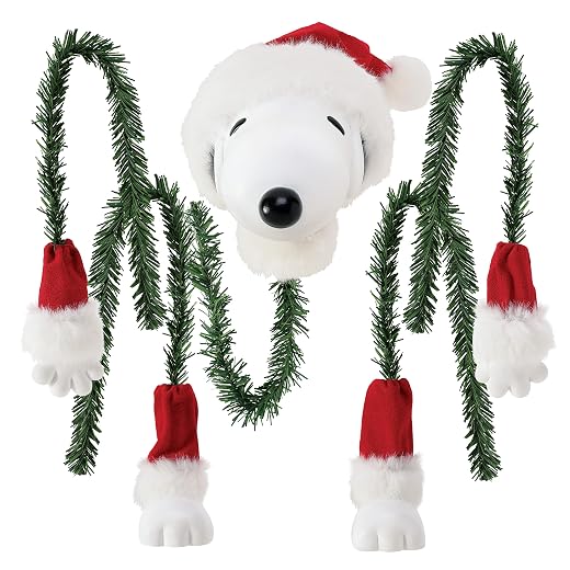 Department 56 Possible Dreams Peanuts Snoopy in a Cinch 5-Piece Tree Topper Set, 8 Inch, Multicolor