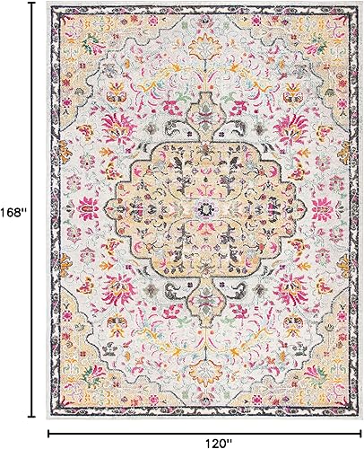 Miniatura 2 de SAFAVIEH Madison Collection - Alfombra de área de 10 x 14 pies, color gris y dorado, diseño bohemio chic de medallón envejecido, no desprende pelusa