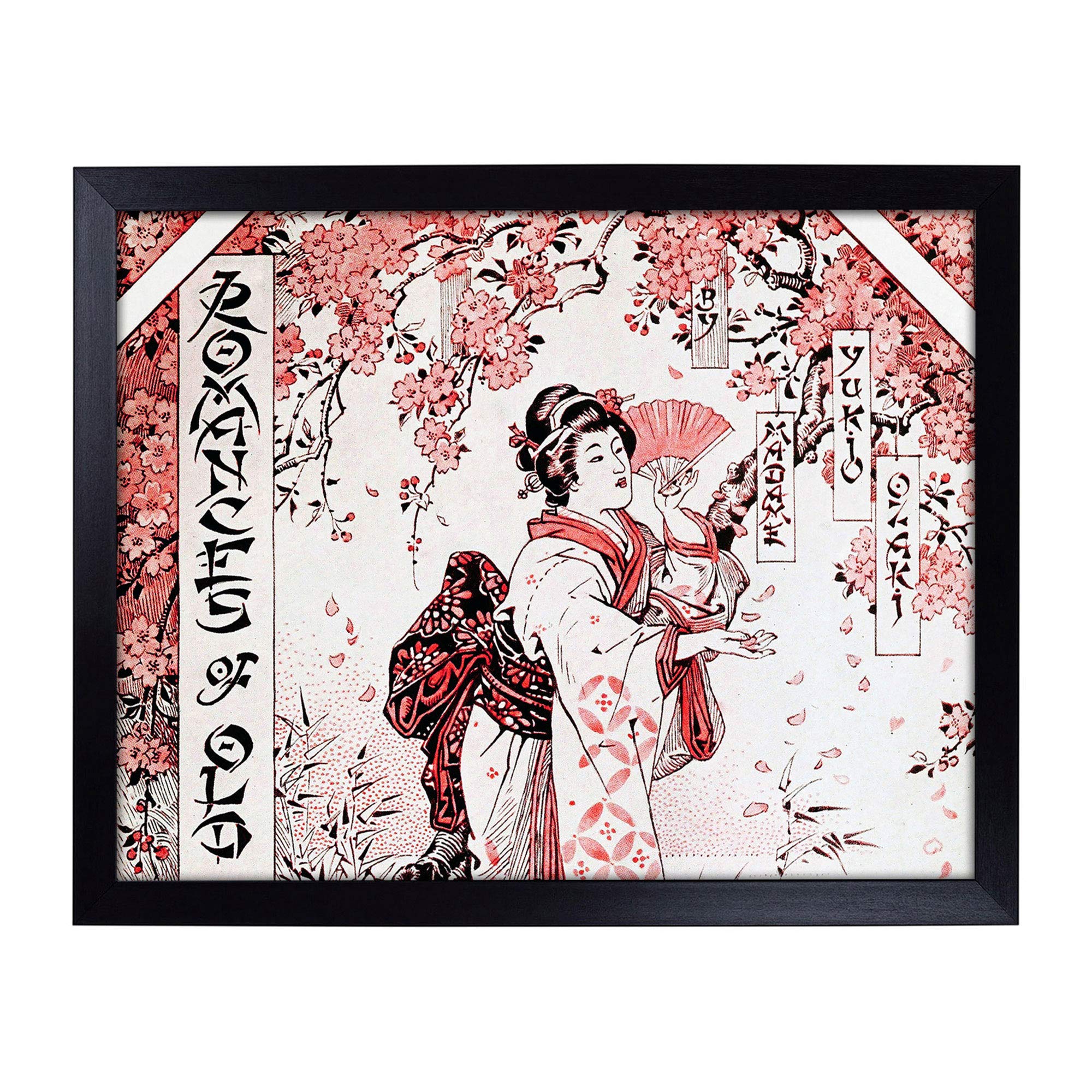 Lap Tray with Cushion | Woman Under the Cherry Blossom Tree | Padded Bean Bag Cushion | For Eating, Working, Crafting, Laptop | Portable Table Desk