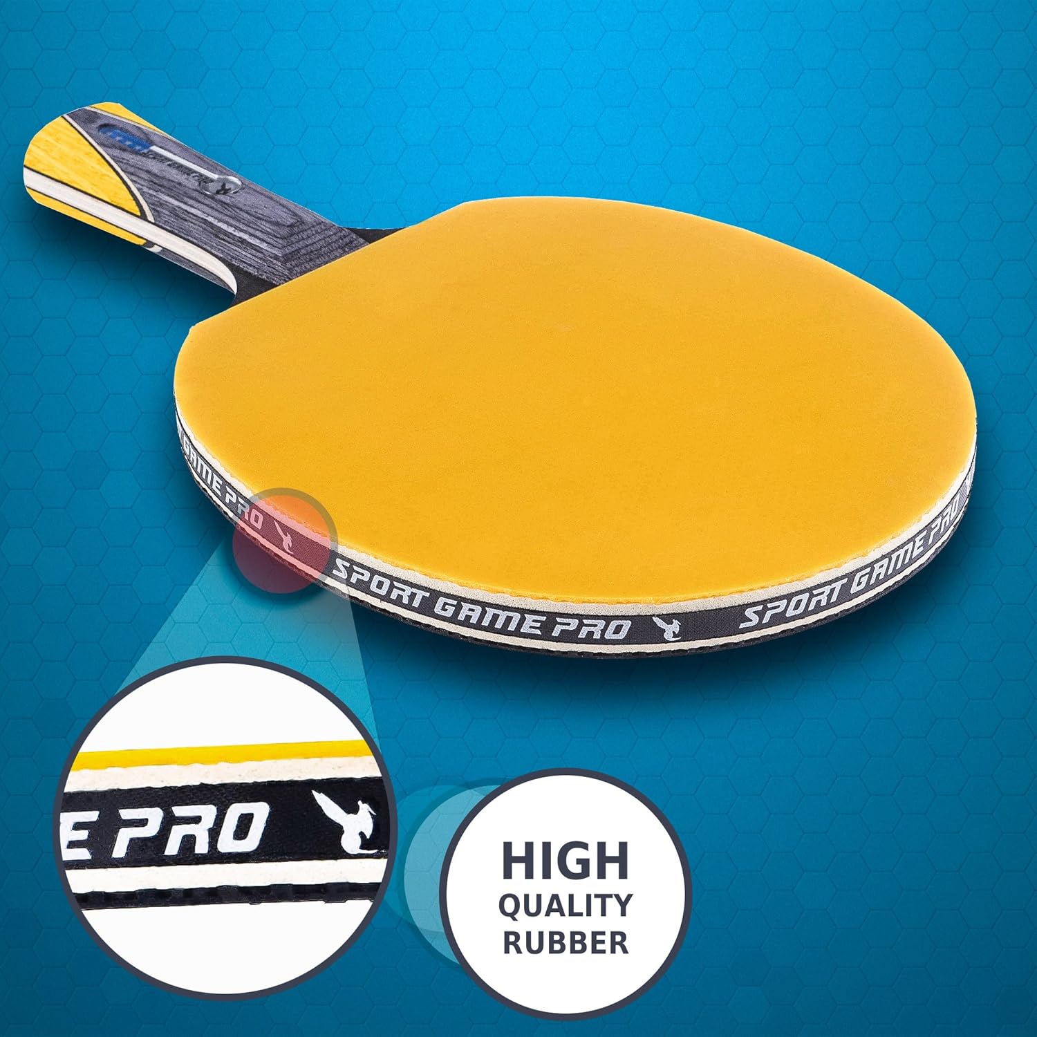 Ping Pong Paddle with Killer Spin + Case for Free - Professional Table Tennis Racket for Beginner and Advanced Players - Improve Your Ping Pong Skills with JT Ping Pong Paddle Set