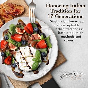 Giusti Organic Balsamic Vinegar of Modena IGP, Matured & Balanced Authentic Italian Aceto Balsamico from Italy, 1 Silver Medal 8.45 fl oz (250 ml) - Pack of 1