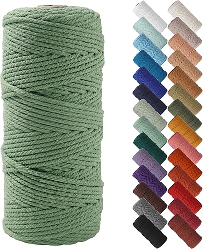 Miniatura 104 de NOANTA - Cuerda de macramé color marrón amarillento, 1/8 pulgadas (3 mm) x 109 yardas (100 metros), cuerda de algodón colorido para colgar