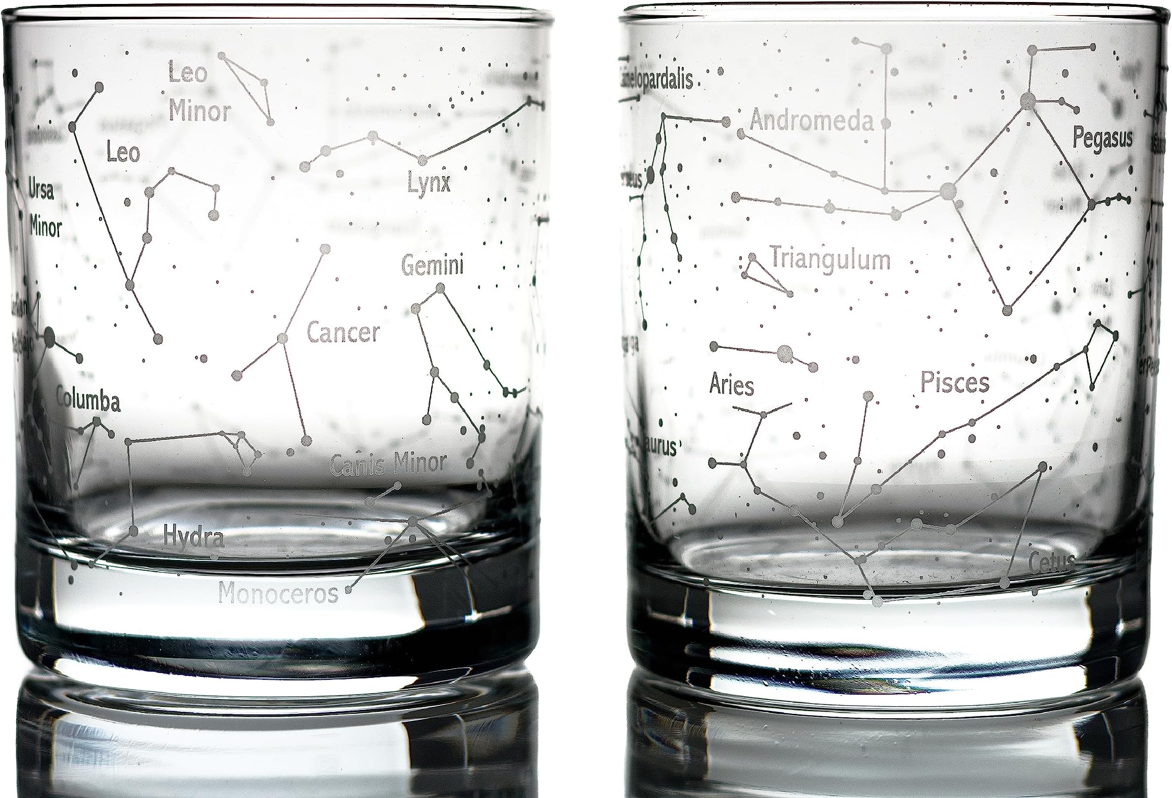 Greenline Goods Whiskey Glasses – Northern Summer Sky & Astronomy Constellations (Set of 2) – Etched 10 Oz Tumbler Gift Set - Old Fashioned Rocks Wisky Glass