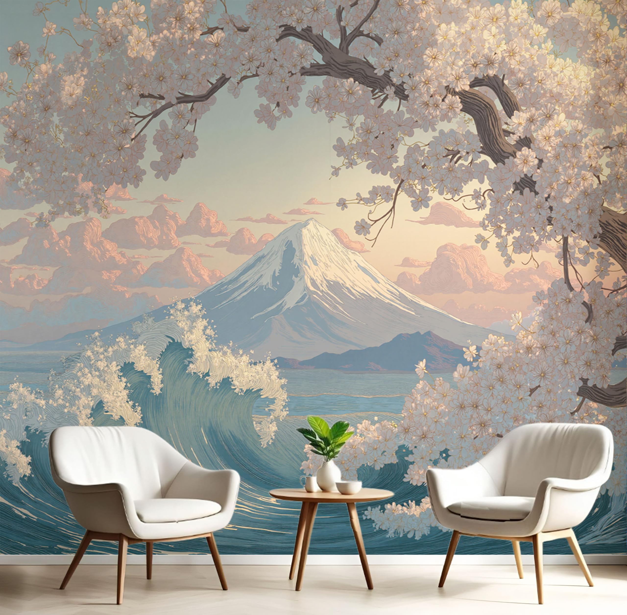 Papier peint panoramique Mont Fuji pour créer un salon zen et cosy