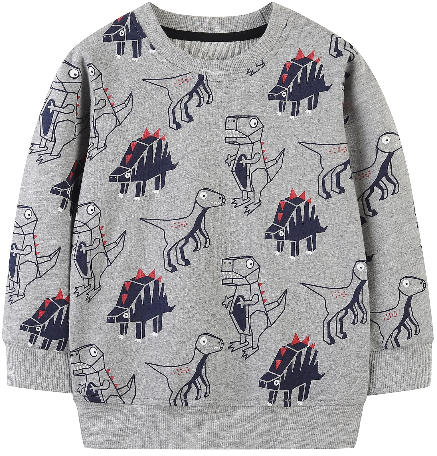 Sweat Garçon Coton Sweatshirt Garçon 2-7 Ans - Coton Doux - Motifs Animaux - Manches Longues Pull Enfant Coton
