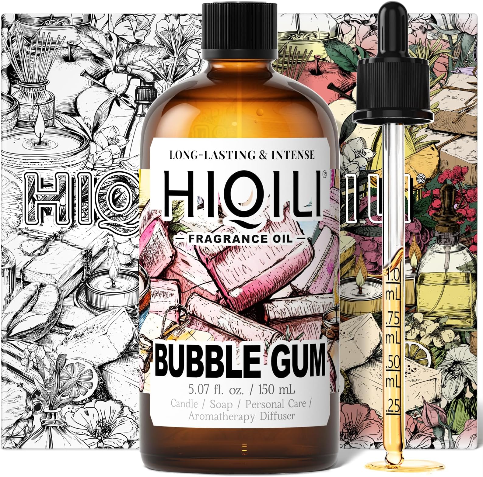Bubble Gum Fragrance Oil for Candle, Soap & Bath Bombs Making, Long Lasting Candy Scents, Home Diffuser Use - 5.07 Fl Oz