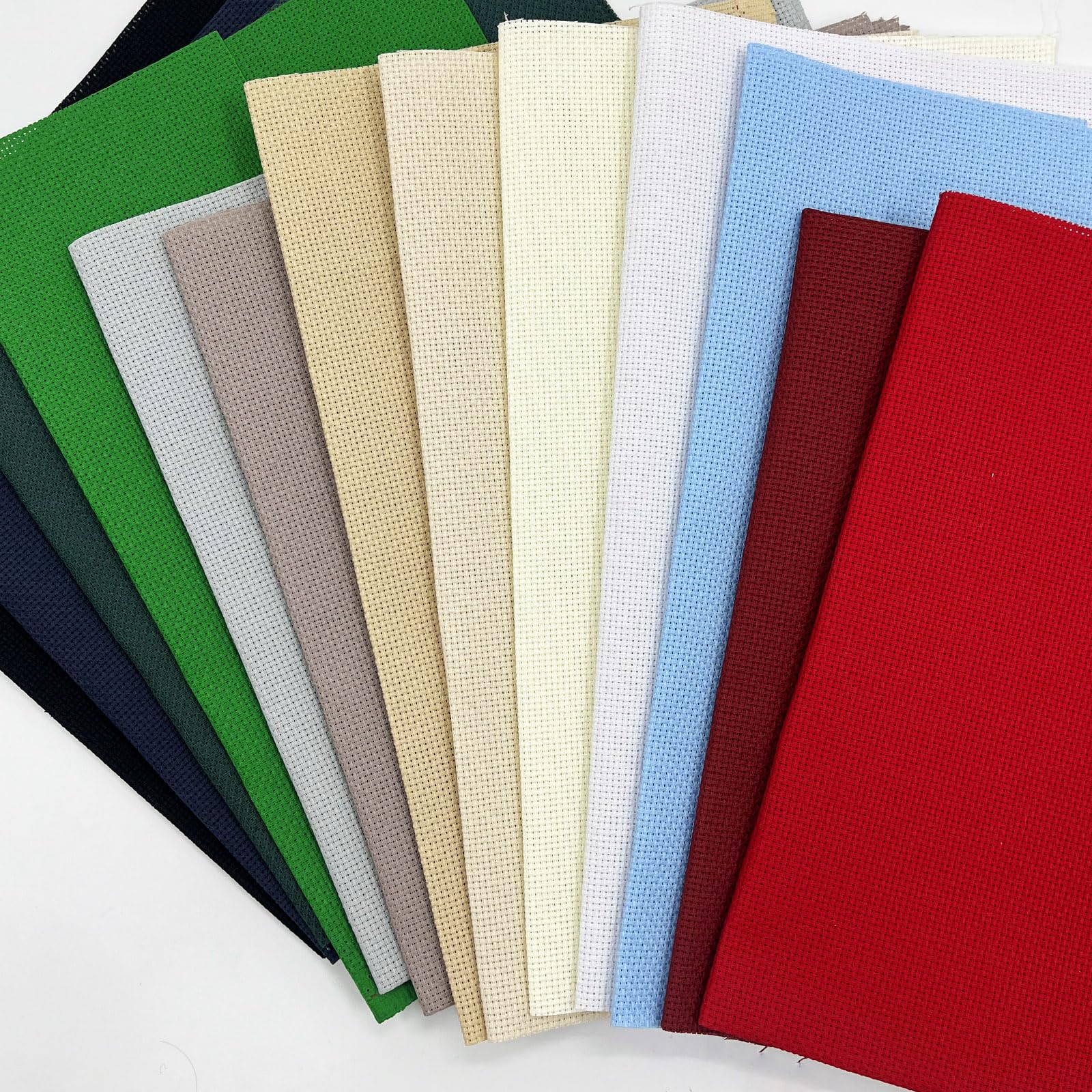 Aida Cloth Big Size 14 Count,White Cross Stitch Fabric (Wine red, 18 * 12in)