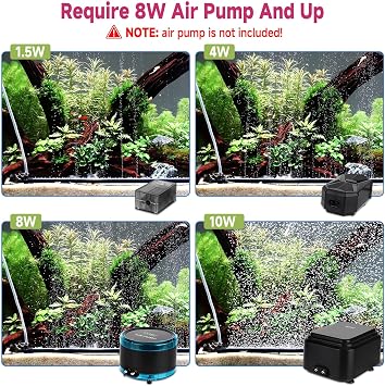 hygger Aquarium Bubble Curtain Wall, Quiet Fish Tank Air Stone with Accessories, High Dissolved Aquarium Bubbler Oxygen Diffuser Decoration for Freshwater & Saltwater