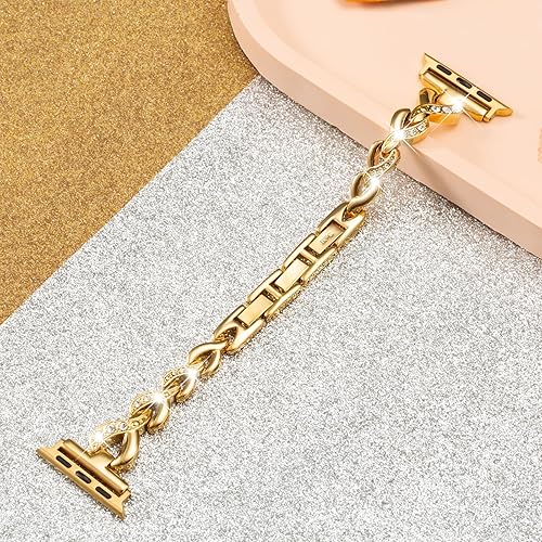 Miniatura 2 de SaNgaiMEi Correa compatible con Apple Watch Ultra de 1.929in para mujeres y hombres, correa brillante para Apple Watch de 1.772in, 1.732in, 1.654in,