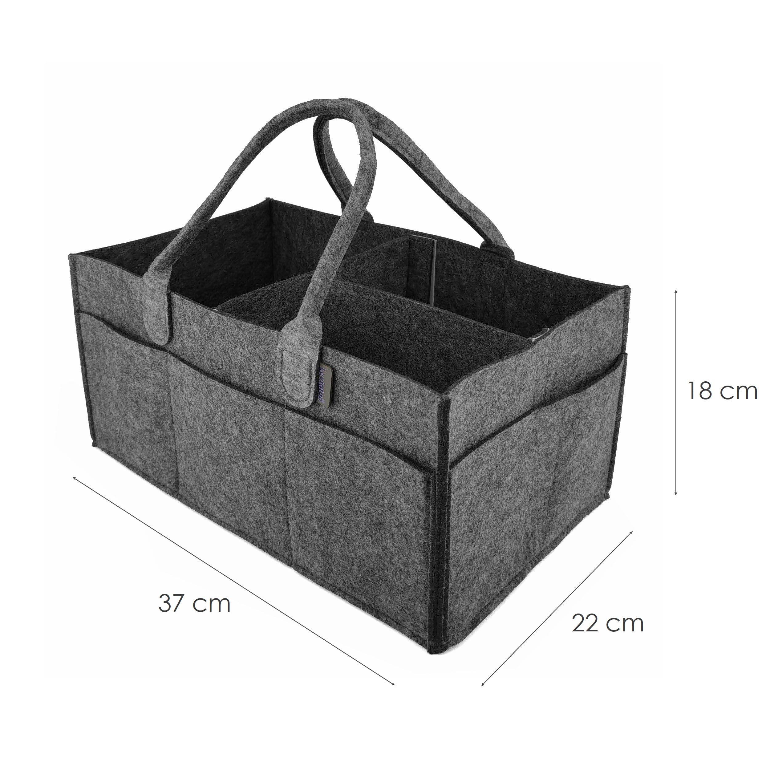 IDEA HOME Filcowy organizer do torebki, torebka, torba filcowa z przegródkami, uniwersalny organizer na pieluchy dla niemowląt, szary