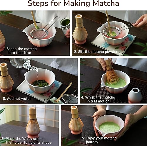 Miniatura 7 de Juego de batidor de matcha, kit de matcha 7 piezas