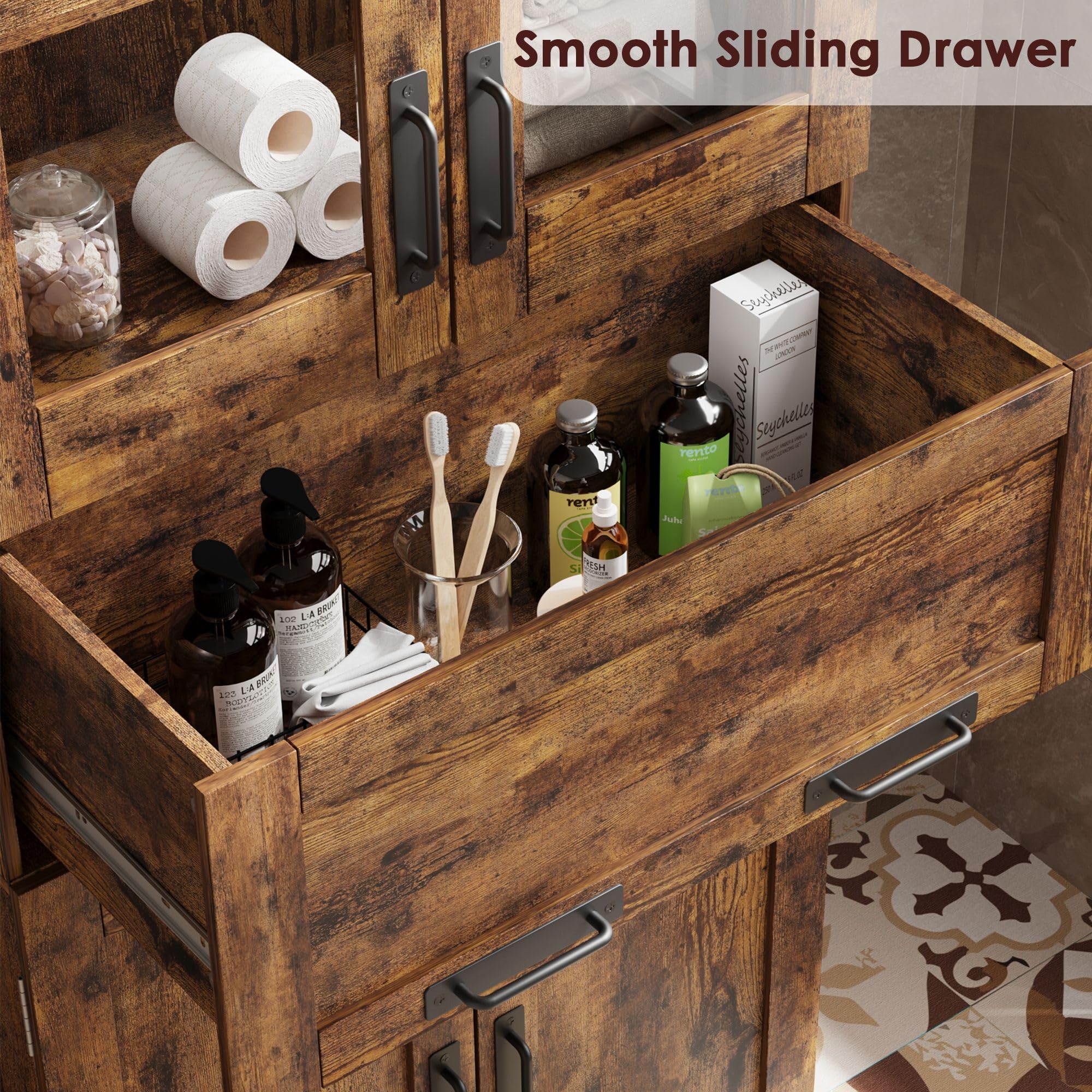 Amazon.com: GAOMON Tall Bathroom Cabinet, Freestanding Storage