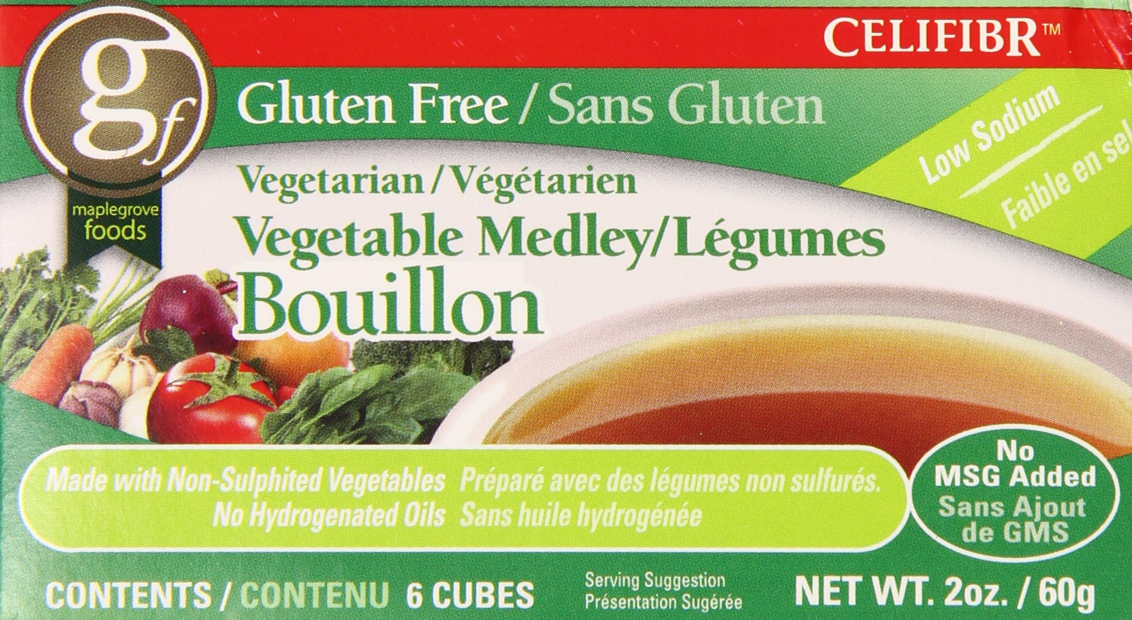 Celifbr Vegetable Medley Bouillon Soup Gluten Free, 2 Ounce (Pack of 12)