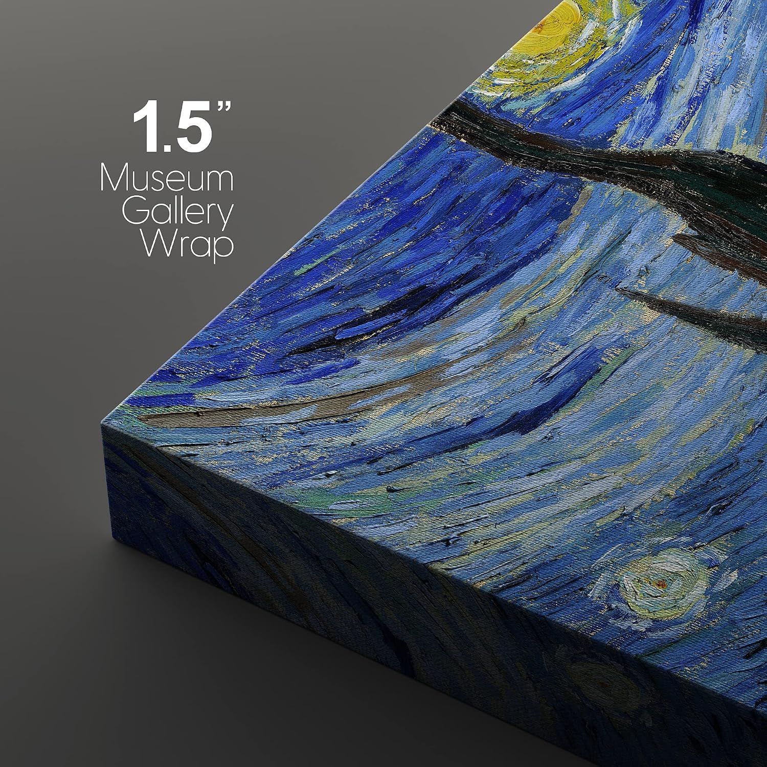 wall26 Canvas Print Wall Art Set Starry Night by Vincent Van Gogh Nature Wilderness Illustrations Fine Art Relax/Calm Multicolor for Living Room, Bedroom, Office - 16"x24" x 3 Panels